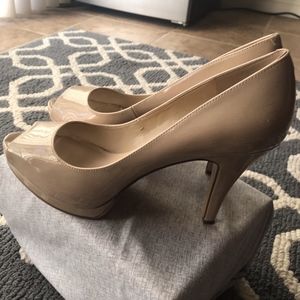 Nine West Nude Open Toe Heels